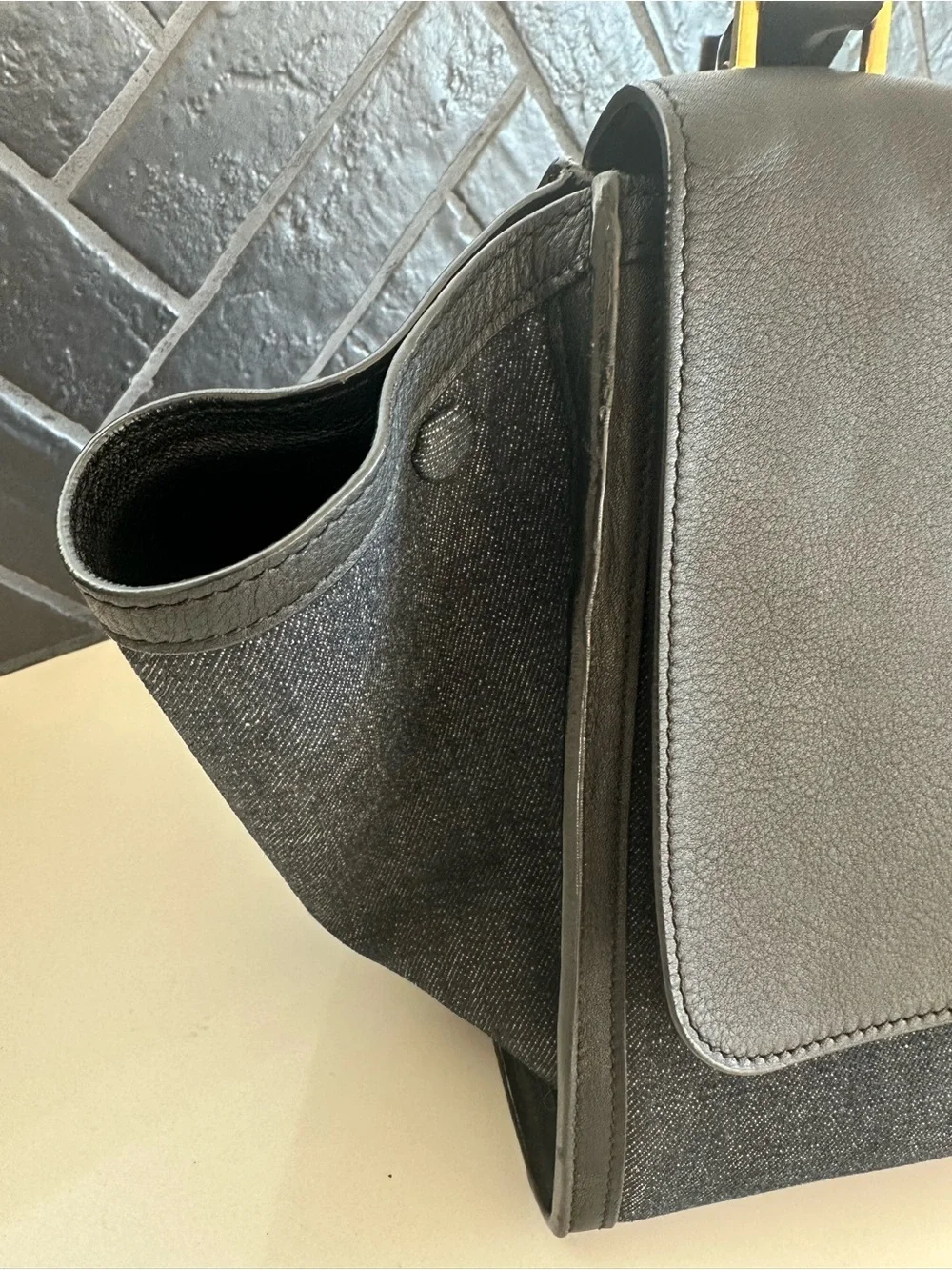 Celine Denim & Leather Trapeze Bag | Rare Vintage Chic - Picture 2 of 16